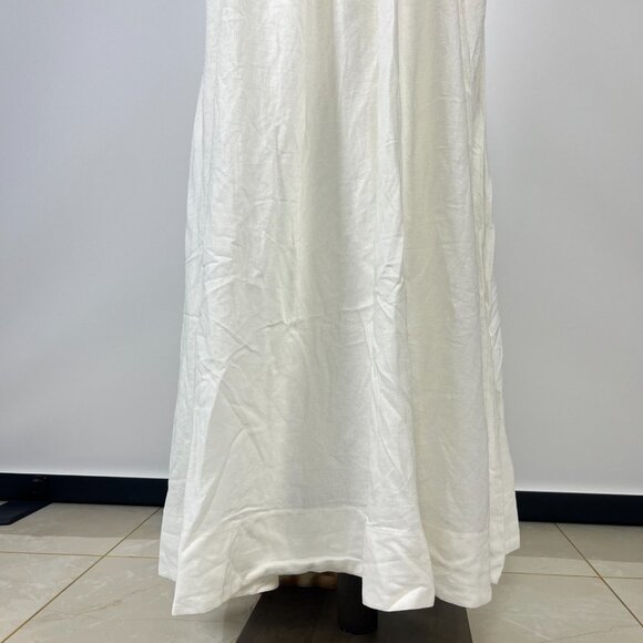 NWOT Farm Rio Stretch Linen Blend Cami Maxi Dress Size XS Classic Off White - Picture 4 of 11